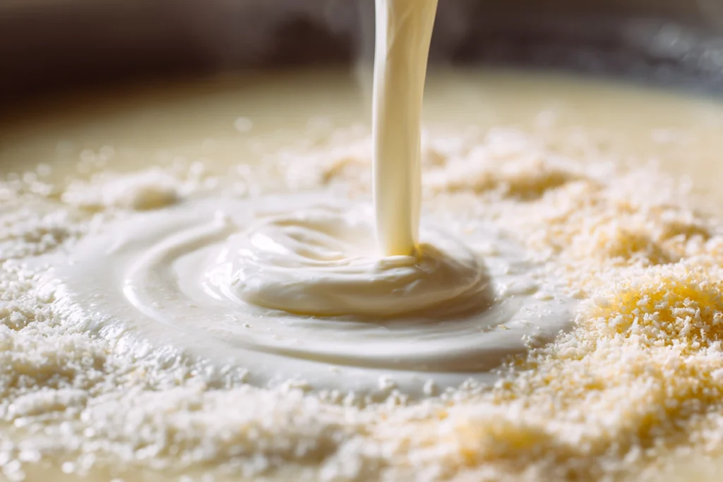 Marry Me Chicken Soup Cream and Cheese Being Added