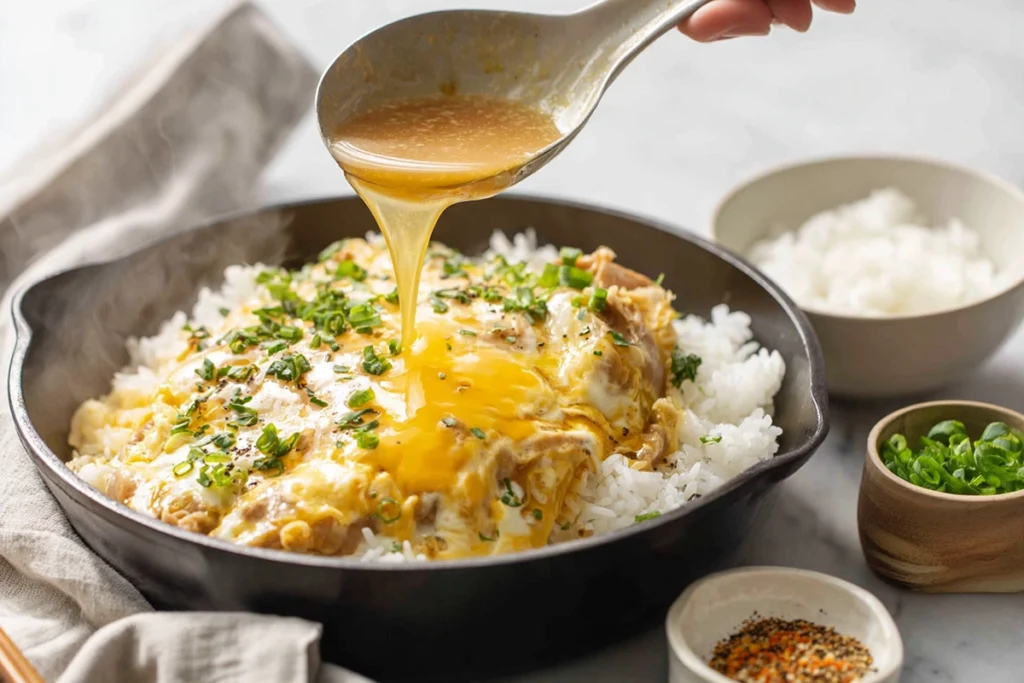 Oyakodon Serving & Plating Image – Final Touch Before Eating