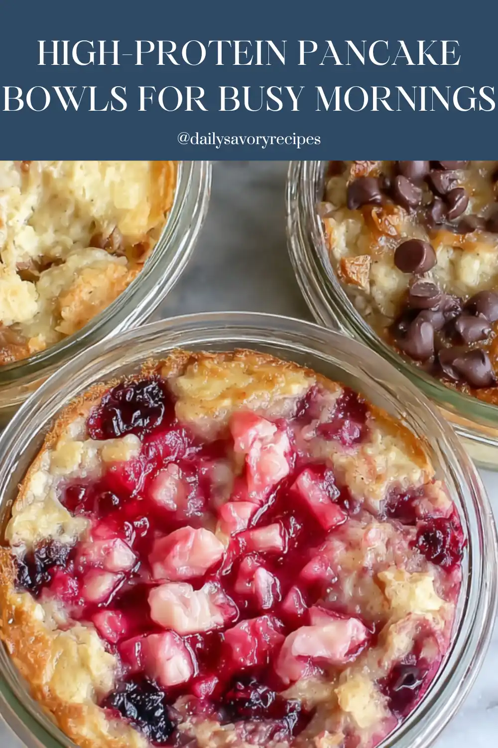 Baked Protein Pancake Bowls for Easy High-Protein Breakfasts 5 Baked Protein Pancake Bowls recipe with warm golden pancake bowls and simple high-protein breakfast toppings