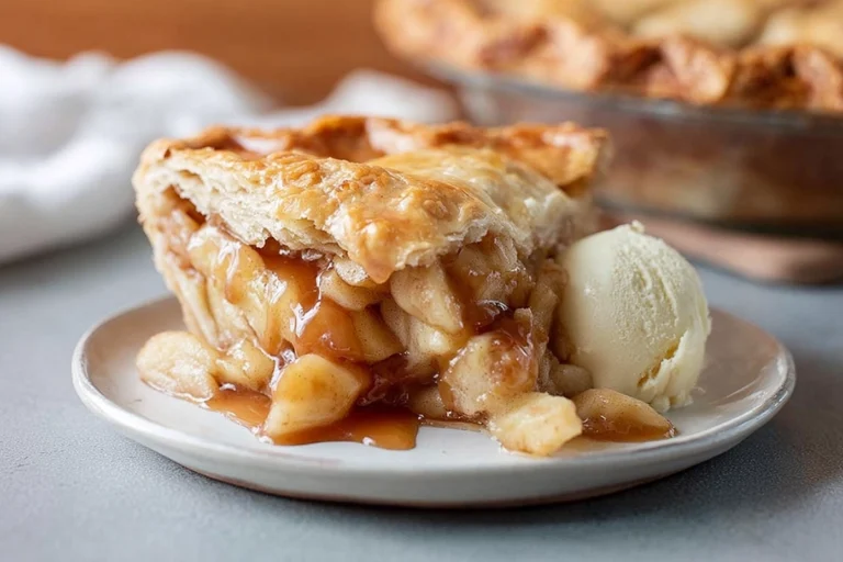 apple slab pie with golden flaky crust and warm cinnamon apple filling