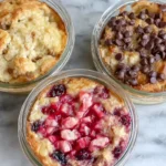Chef Taha Ayad's Recipe Baked Protein Pancake Bowls with chocolate chip strawberry and plain baked bowls