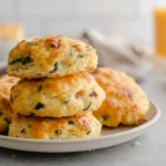 freshly baked breakfast protein biscuits on a modern kitchen counter