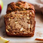 Cozy apple cinnamon bread recipe sliced on modern kitchen counter