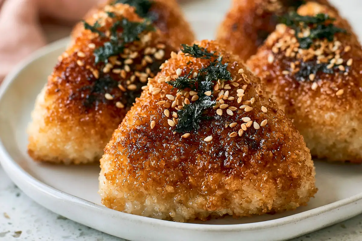 Chef Taha Ayad's Recipe Crispy Yaki Onigiri with Savory Salmon Filling