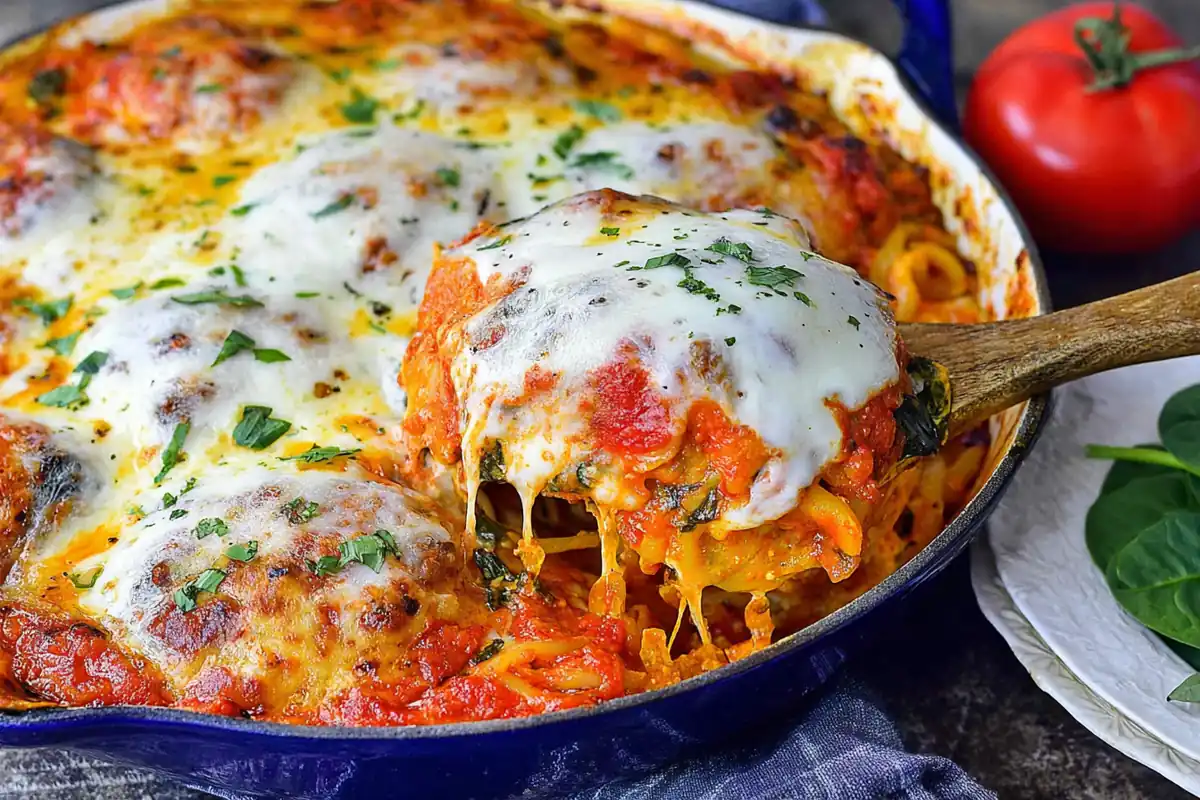 Easy Baked Tortellini Casserole for a Cozy Weeknight Dinner 32 Chef Taha Ayad's Recipe easy baked tortellini casserole with Italian sausage marinara sauce and melted mozzarella