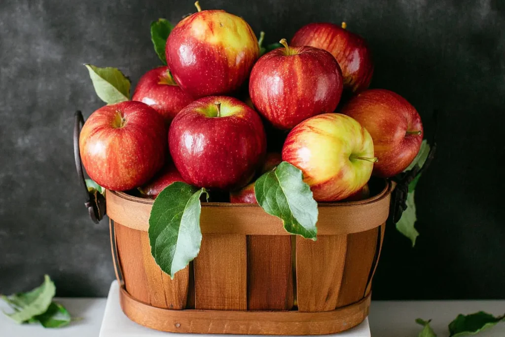 Fresh apples for apple cinnamon oatmeal cookies ingredient preparation