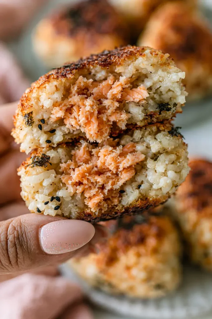 salmon-filled-yaki-onigiri-cross-section