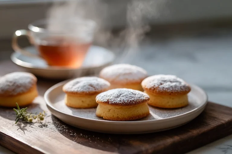 sherlock holmes foggy london tea cakes served fresh with earl grey tea on modern plate