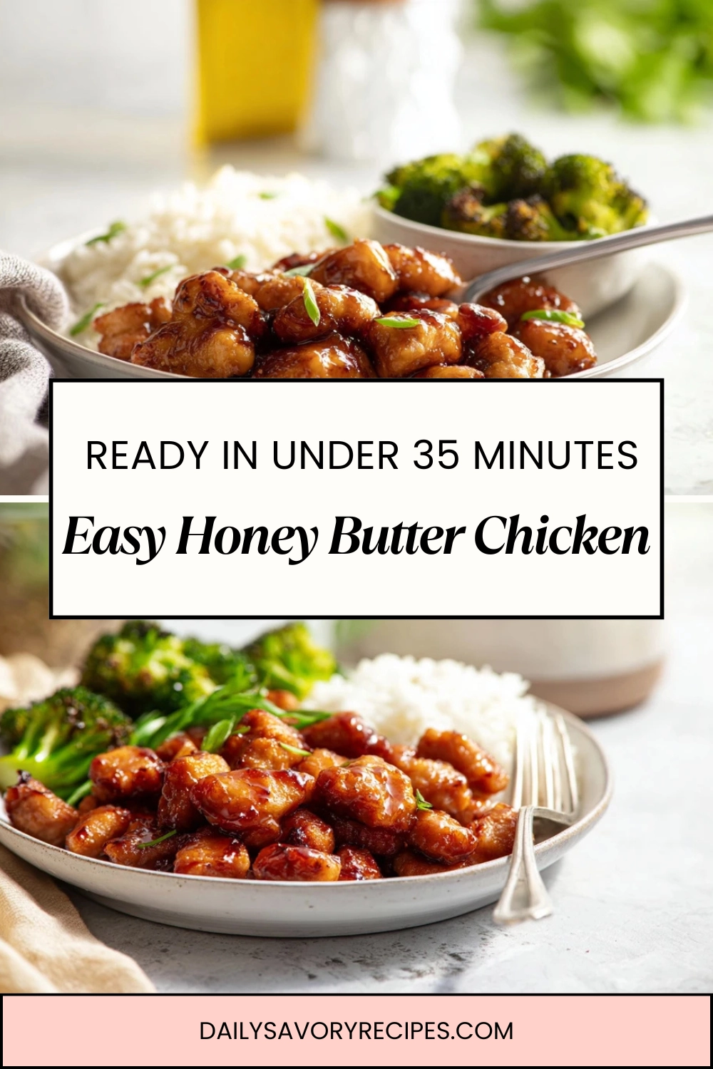 delicious honey butter chicken with glossy sweet savory glaze
