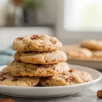 photorealistic butter pecan cookies hero shot in modern kitchen