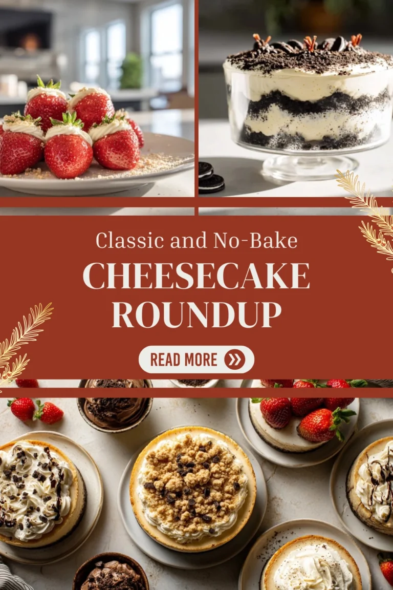 Cheesecake dessert roundup with classic and modern cheesecake styles