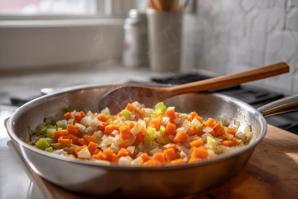 chicken-pot-pie-casserole-saute-vegetables