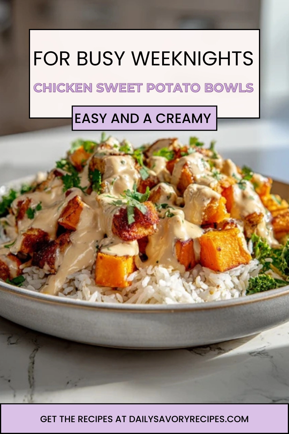 Chicken Sweet Potato Bowls That Actually Satisfy 7 chicken sweet potato bowls with roasted vegetables and creamy sauce