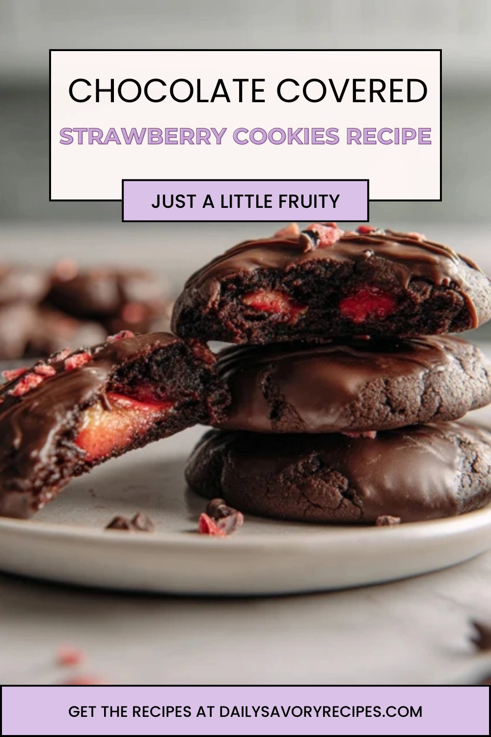 Chocolate Covered Strawberry Cookies with rich chocolate and strawberry flavor