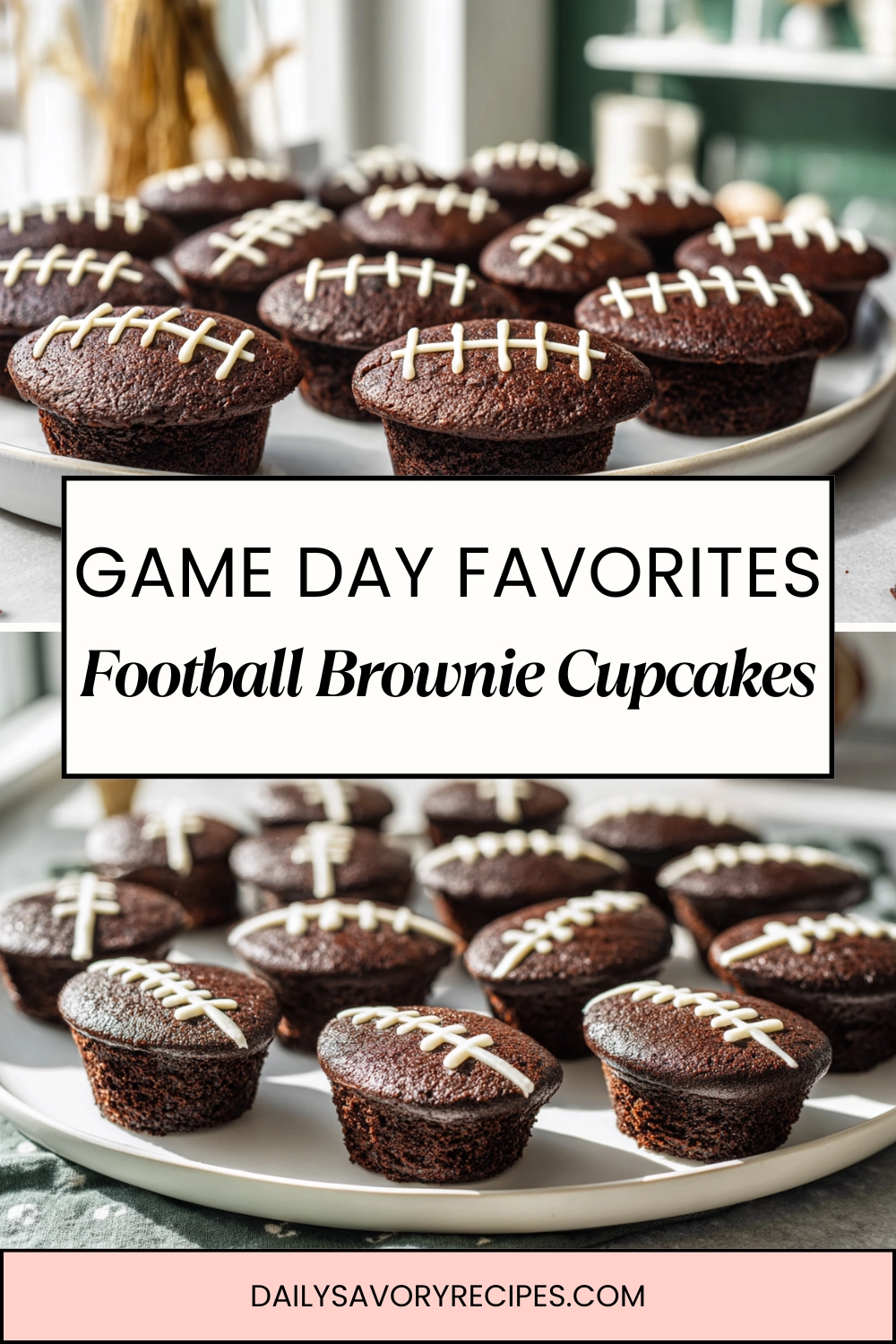Football Brownies for Game Day Crowds 33 Football Brownie Cupcakes perfect for game day parties