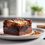photorealistic fudgy chewy brookies hero shot on modern kitchen counter
