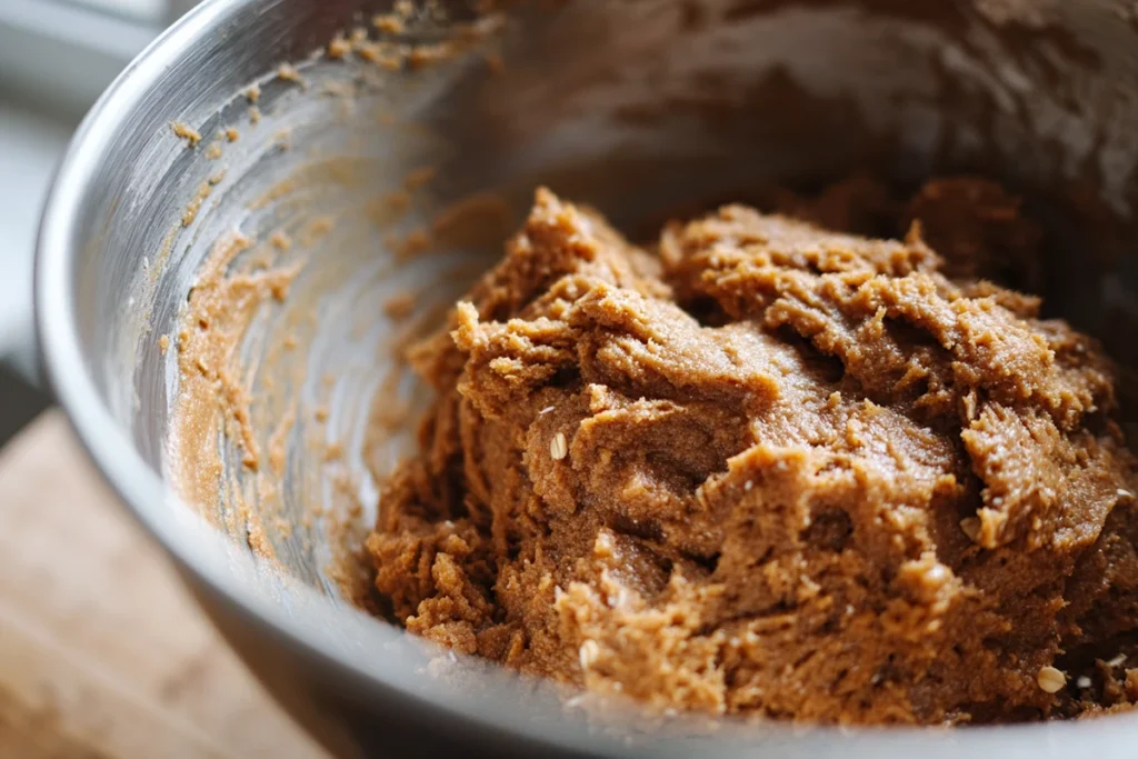 gingerbread latte cookie dough showing thick chewy texture