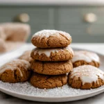 photorealistic gingerbread latte cookies hero image on modern kitchen counter
