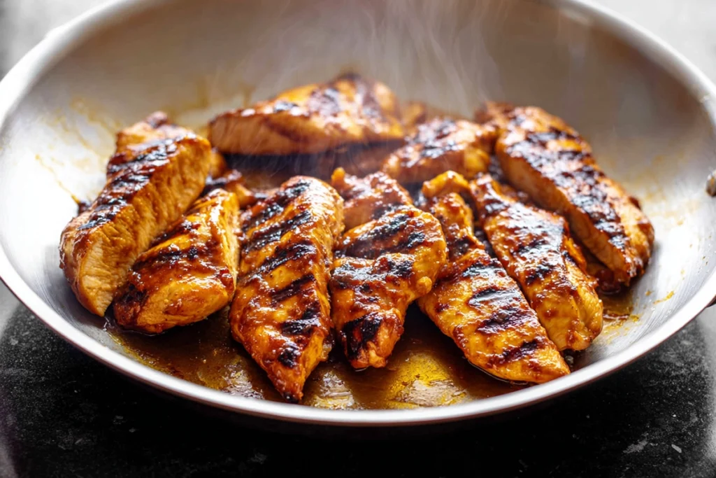 caramelized honey chipotle chicken cooking for honey chipotle chicken rice bowls