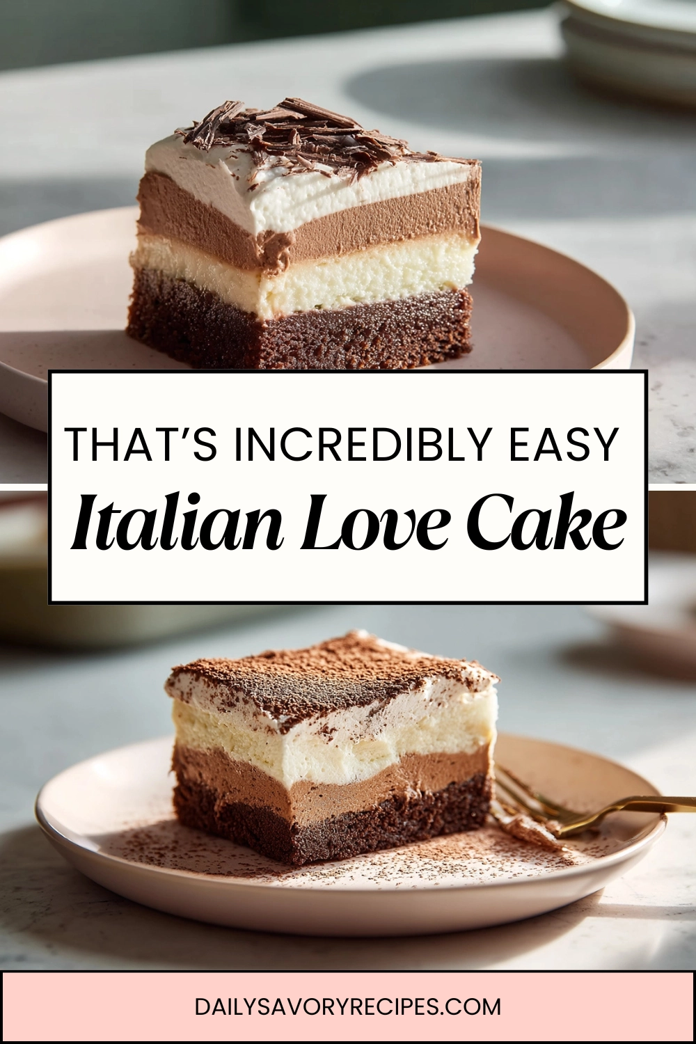 Italian Love Cake layered chocolate and ricotta dessert