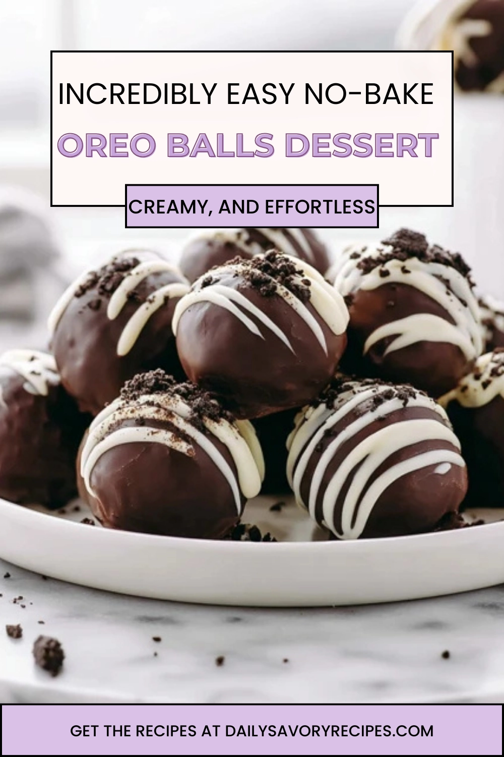 No-Bake Oreo Balls easy chocolate dessert recipe