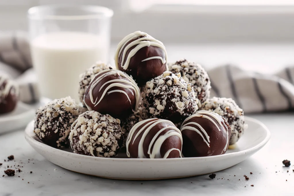 No-Bake Oreo Balls served on a platter ready to enjoy