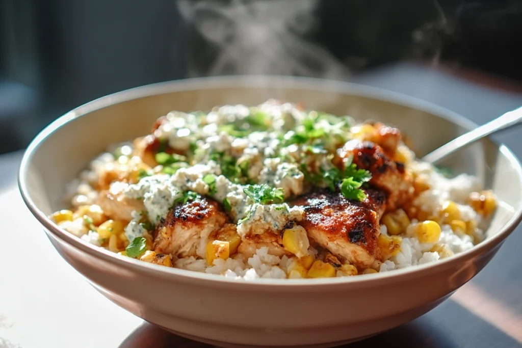 Street Corn Chicken Bowls That Actually Satisfy 10 Street Corn Chicken Bowls ready to eat with creamy corn and rice