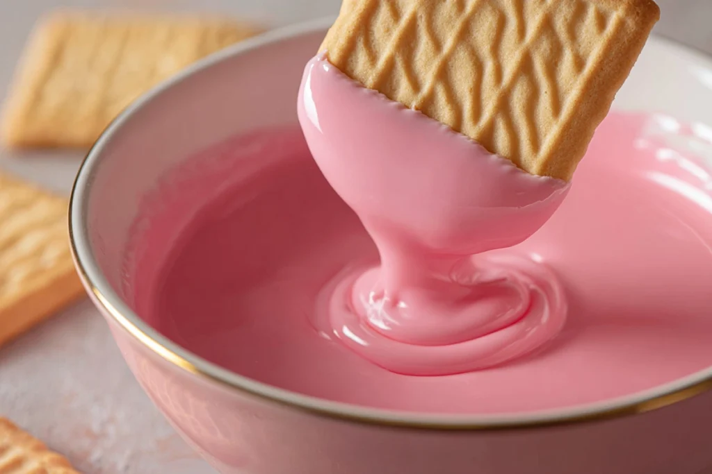 Sugar Wafer Cookies being dipped into melted candy coating