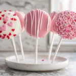 finished Valentine Oreo Pops on a plate in a modern kitchen hero image