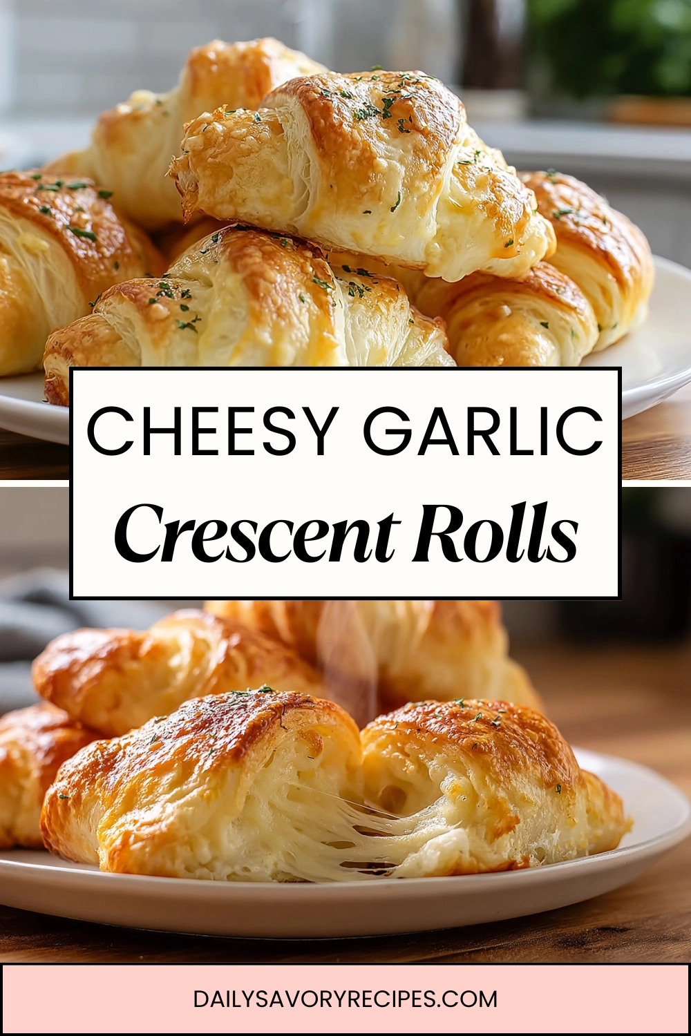 Cheesy Garlic Crescent Rolls baked golden with melted cheese