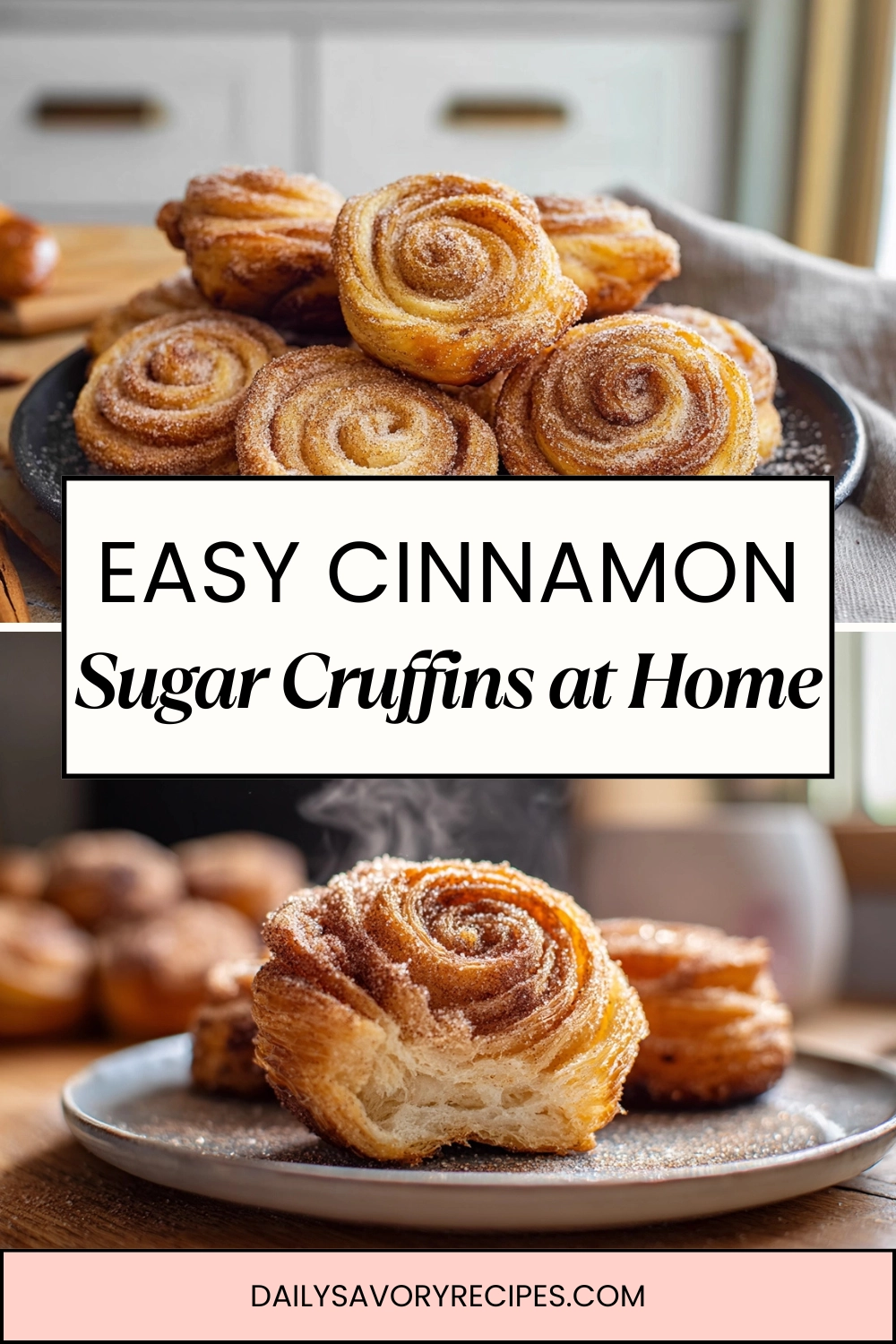 Cinnamon Sugar Cruffins baked at home