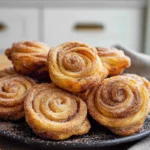 Cinnamon Sugar Cruffins plated fresh on a kitchen counter