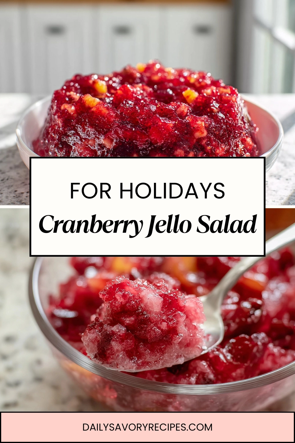 Cranberry Jello Salad made with cranberries pineapple and oranges
