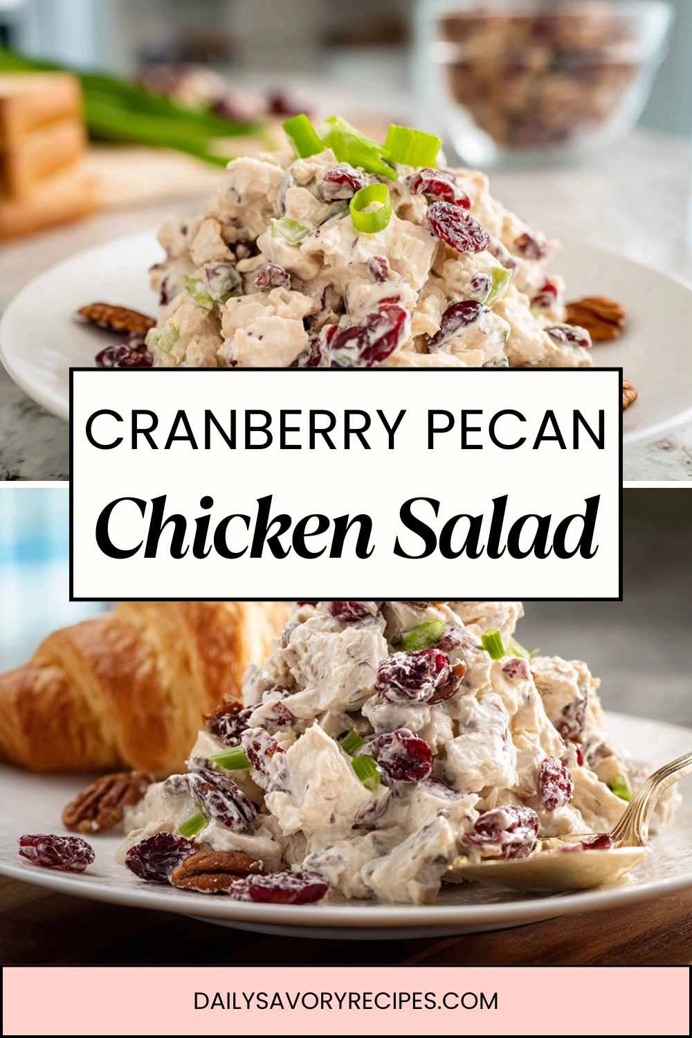 The Cranberry Pecan Chicken Salad I Trust for Meal Prep 29 Cranberry pecan chicken salad recipe made in a bright home kitchen