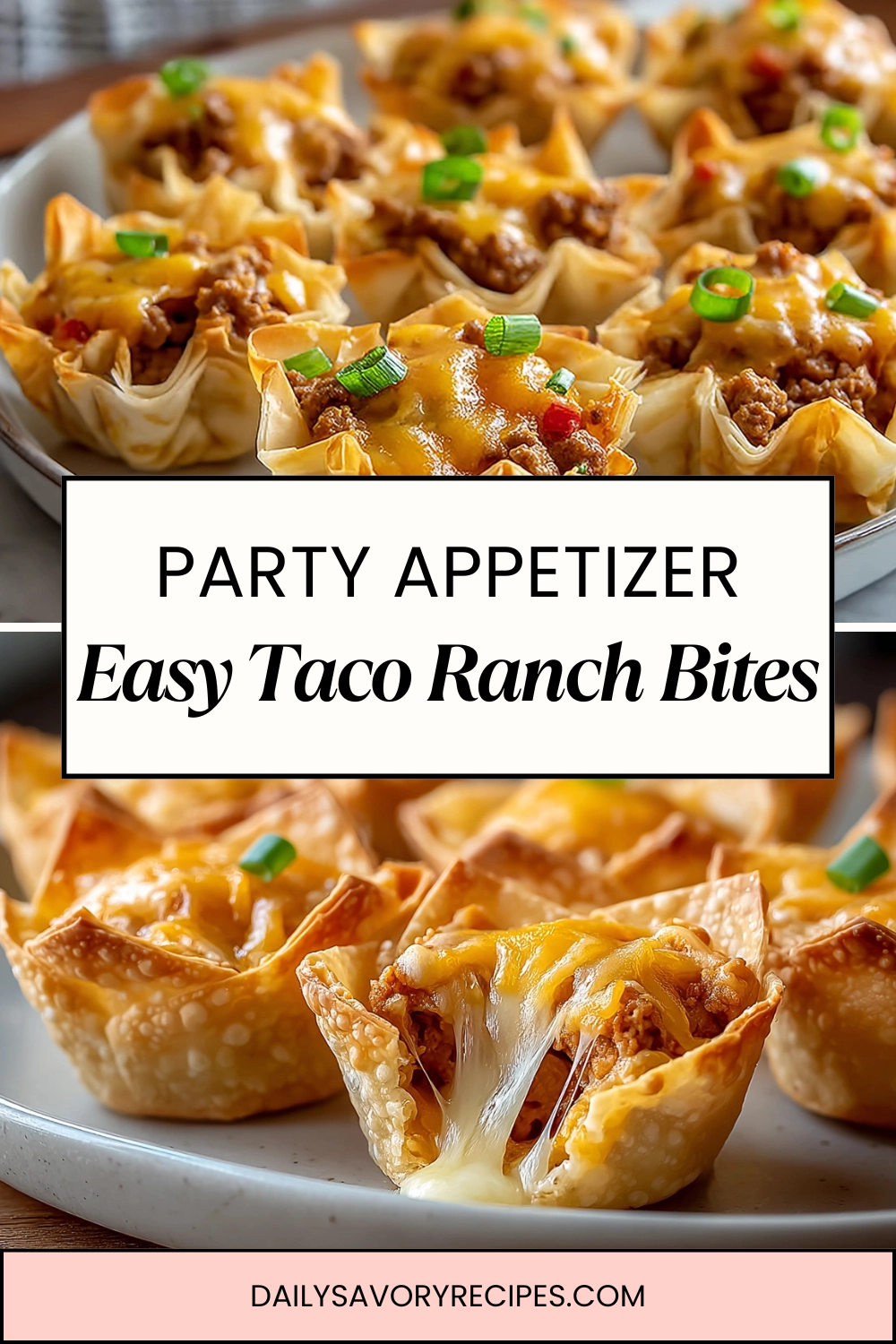Taco Ranch Bites served warm as an easy party appetizer