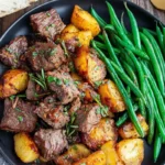 Chef Taha Ayad's Recipe Garlic Butter Steak Bites and Potatoes