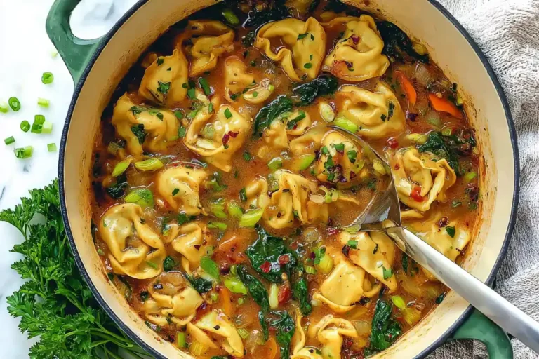 Chef Taha Ayad's Recipe Potsticker Soup with bok choy, shiitake mushrooms, and scallions