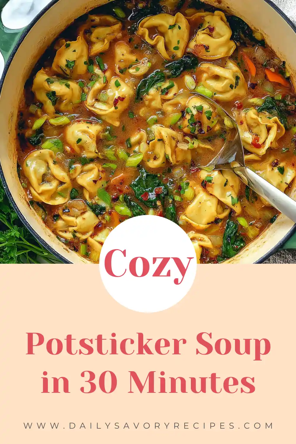 Potsticker Soup for Busy Weeknights 32 Potsticker Soup recipe with tender dumplings, bok choy, shiitake mushrooms, and savory ginger-garlic broth