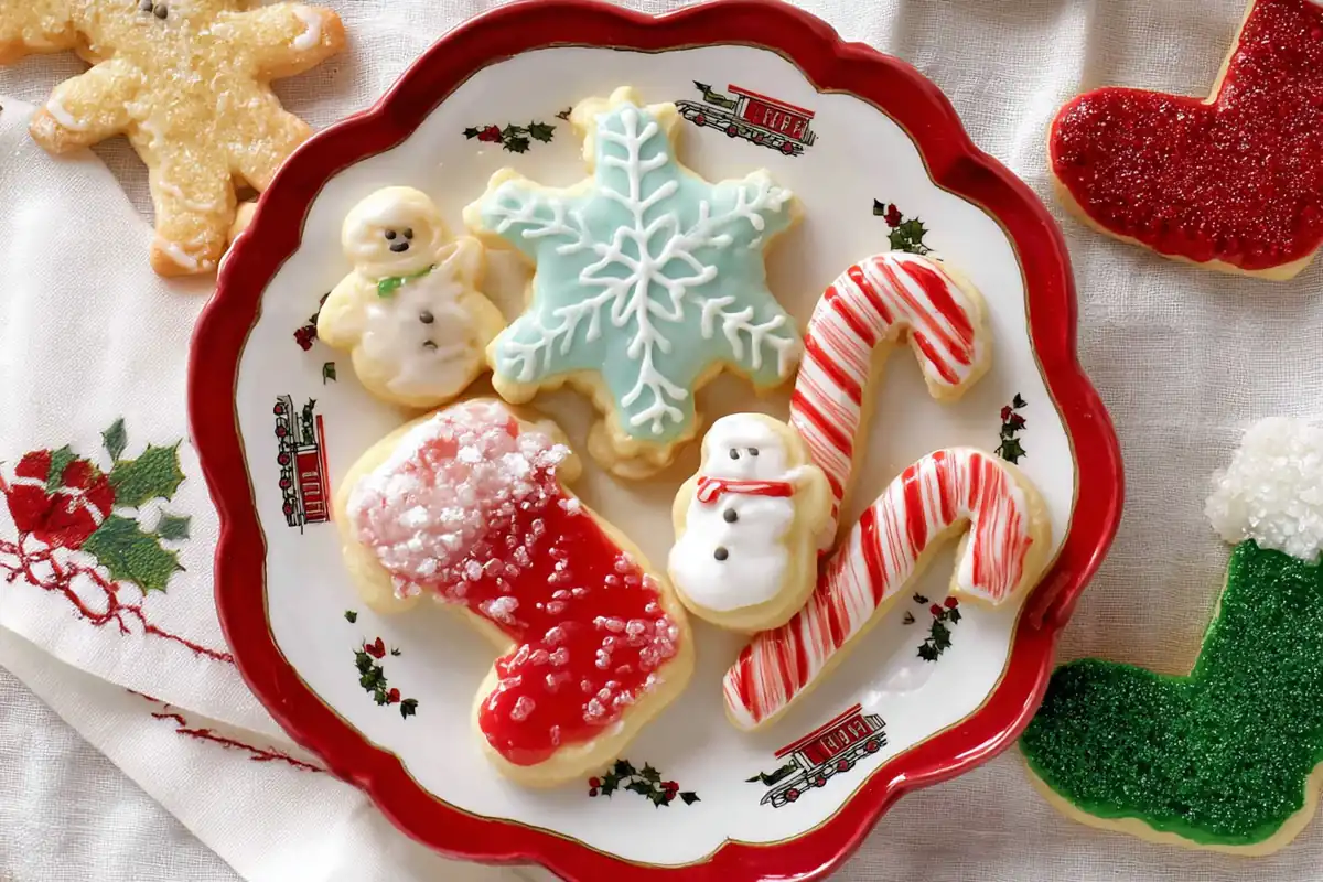 Chef Taha Ayad's Recipe Sugar Cookie Icing on decorated holiday sugar cookies