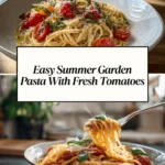 homemade Summer Garden Pasta with fresh tomatoes basil and olive oil