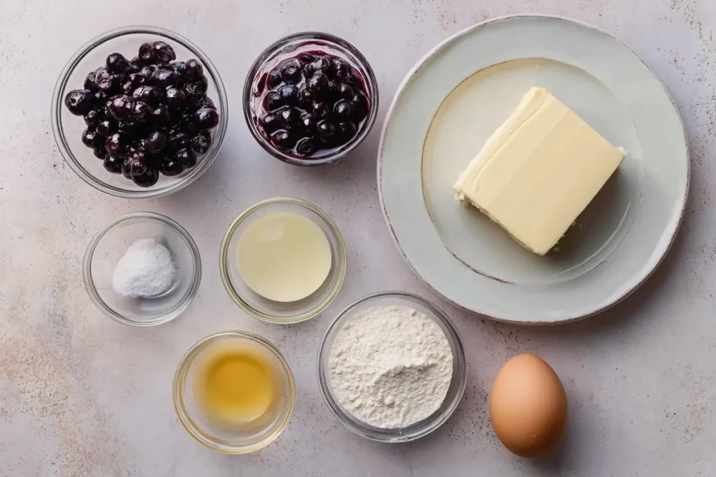 Blueberry cheesecake cookies filling ingredients with cream cheese blueberries sugar and lemon juice