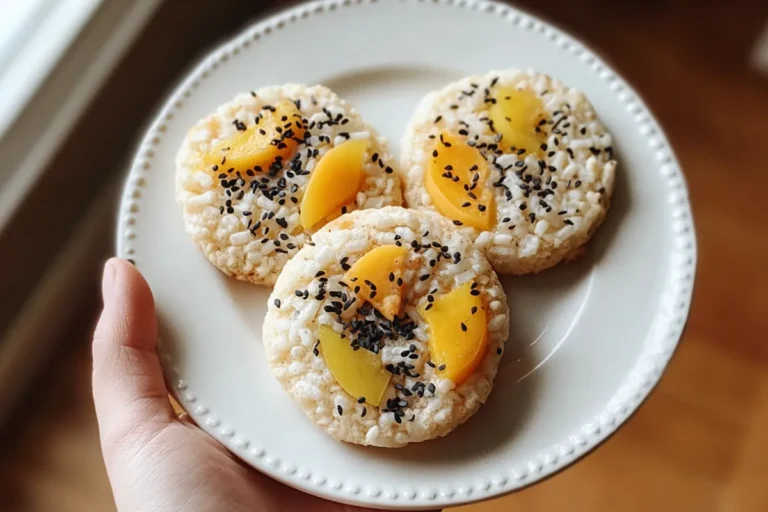 Chef Taha Ayad's Recipe Mango Sticky Rice Cookies on a white ceramic plate