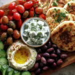 Chef Taha Ayad's Recipe Mediterranean Brunch Board with Dips and Flatbreads