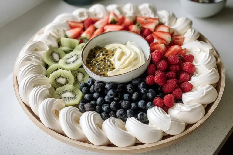 Chef Taha Ayad's Recipe Pavlova Grazing Platter with meringue nests and fresh fruit