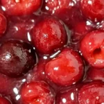 Frozen Cherry Pie Filling recipe with glossy cherries cooked into a thick homemade dessert filling