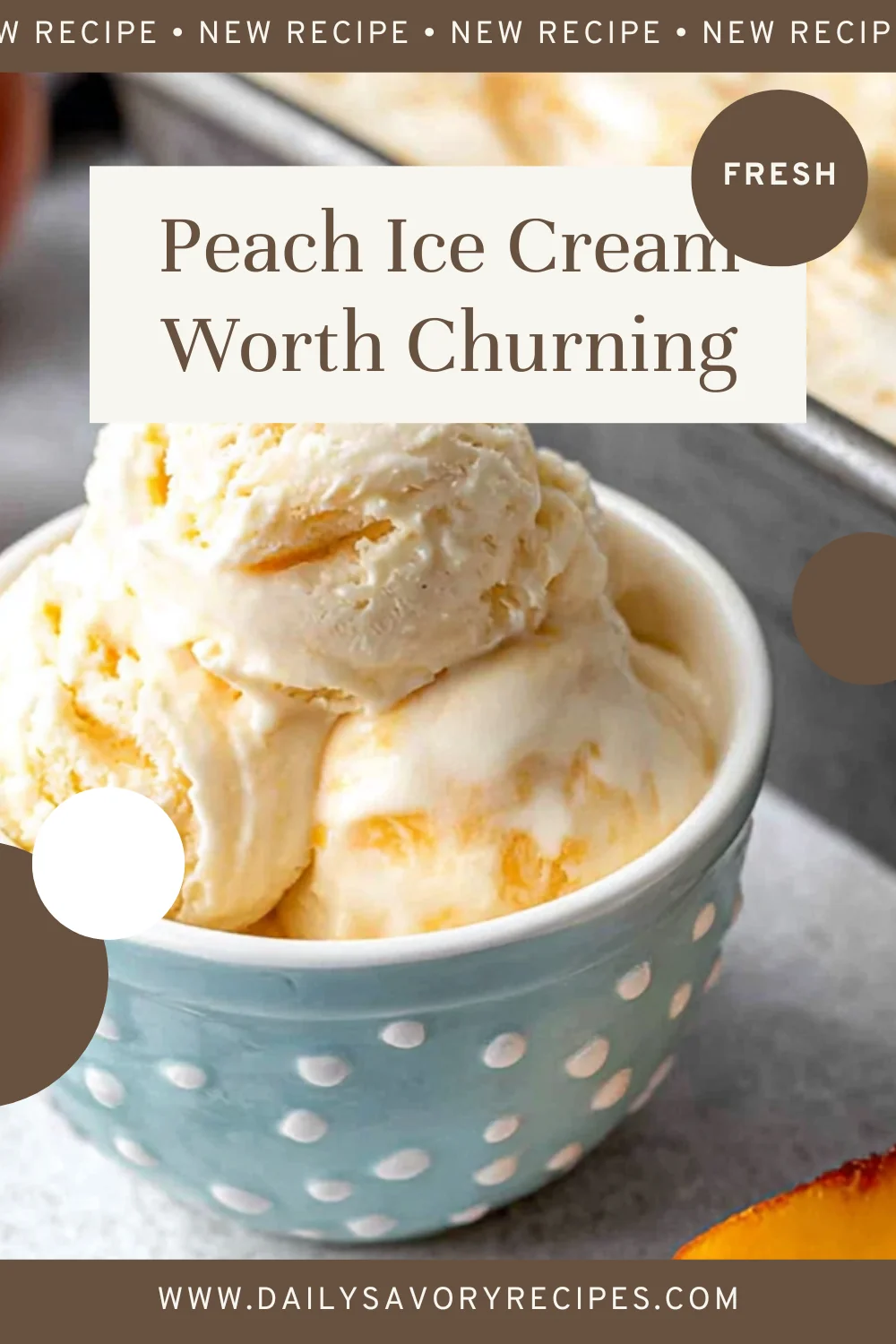 Peach Ice Cream with Fresh Summer Peaches and Classic Custard Base 16 Peach Ice Cream recipe with creamy custard base and fresh summer peaches