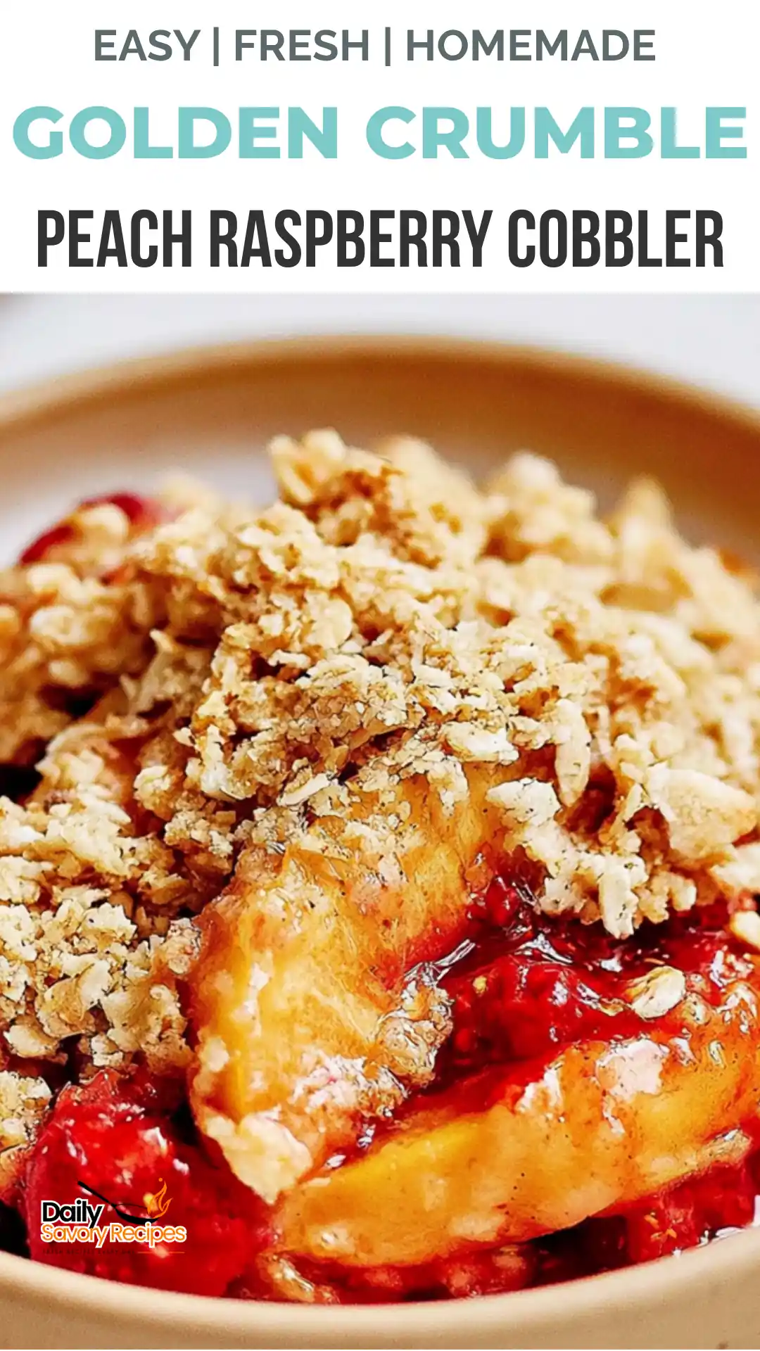 Peach Raspberry Cobbler Image Tasty