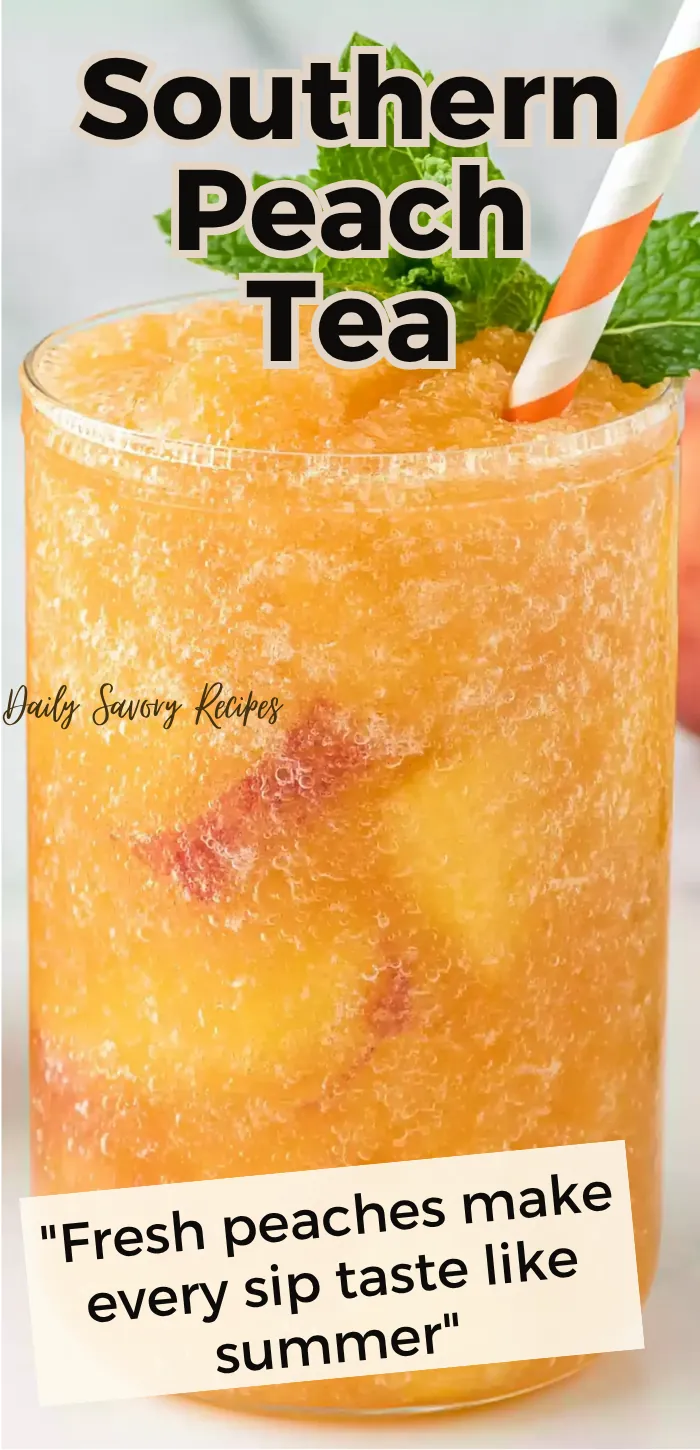 Southern Peach Tea With Fresh Peaches and Black Tea 7 Southern Peach Tea recipe with fresh peaches, black tea, ice, and mint served in glasses