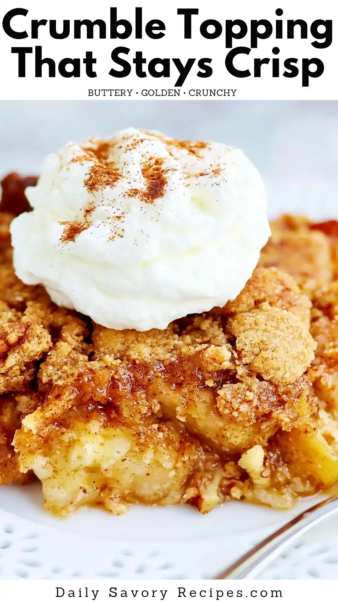 Crumble Topping That Bakes Crisp Every Time 6 Crumble Topping recipe with golden buttery crumbs over a warm fruit dessert