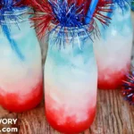 Chef Taha Ayad's Recipe Non-Alcoholic Layered Drinks in Red White and Blue Party Glasses